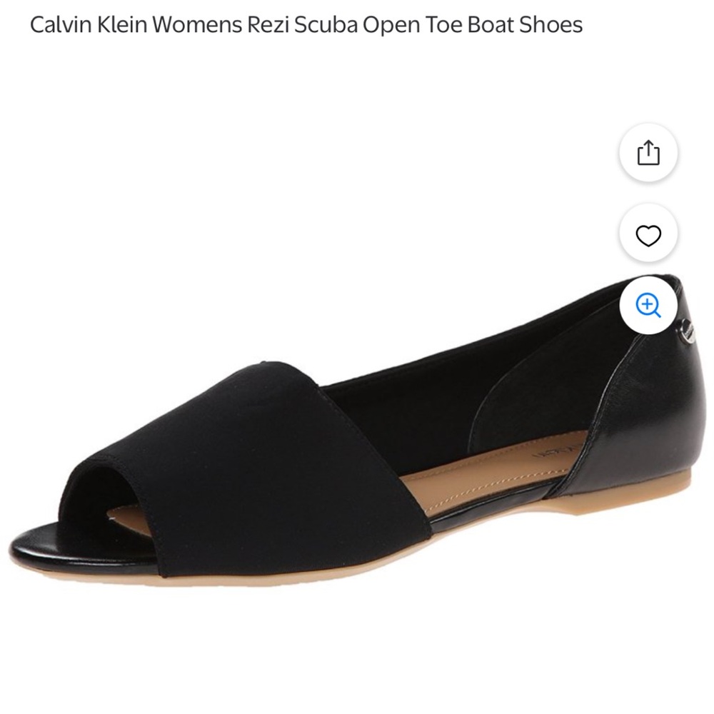 Calvin Klein Women's Black Open Toe‎ Flats